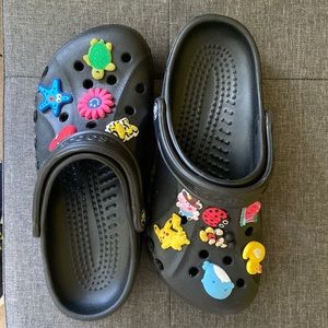 Black crocs with jibbitz